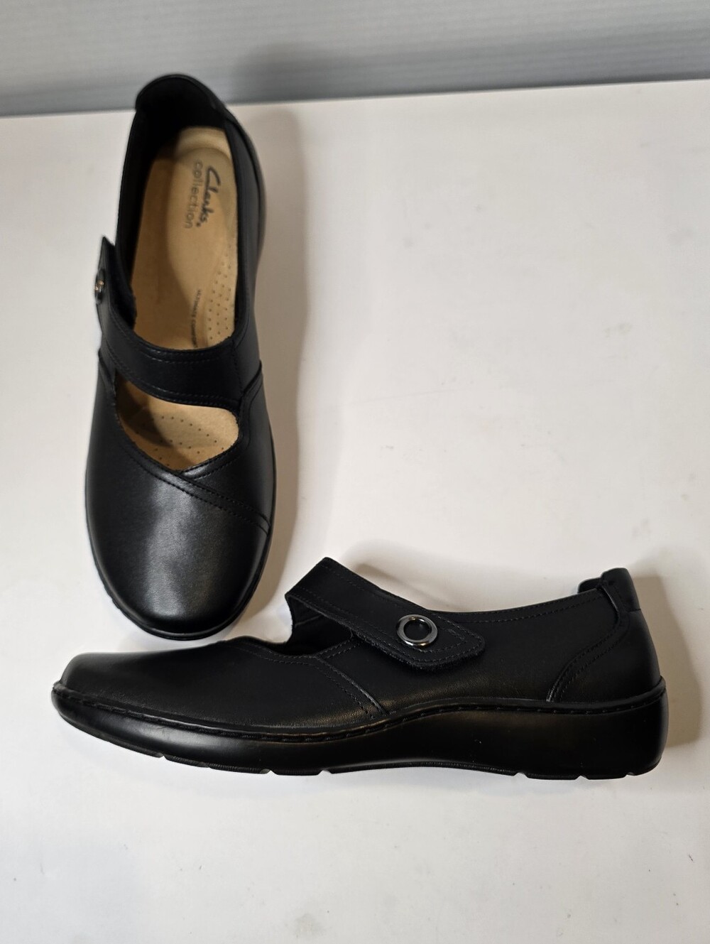 Clarks Black Leather Mary Janes Size 12
